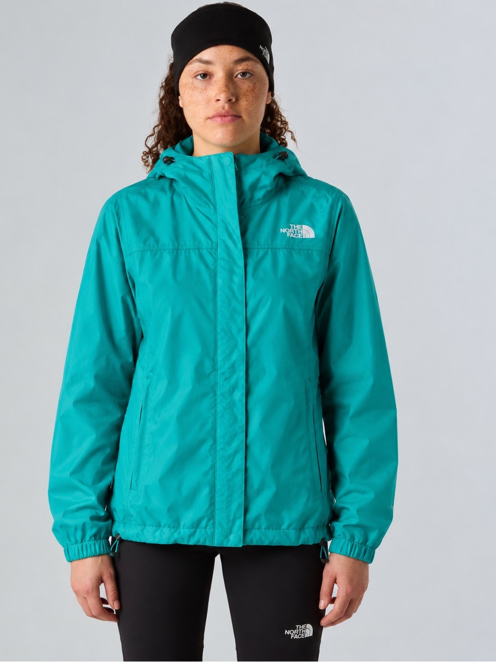 THE NORTH FACE Women’s Lightweight Hooded Windbreaker Jacket • Teal • L